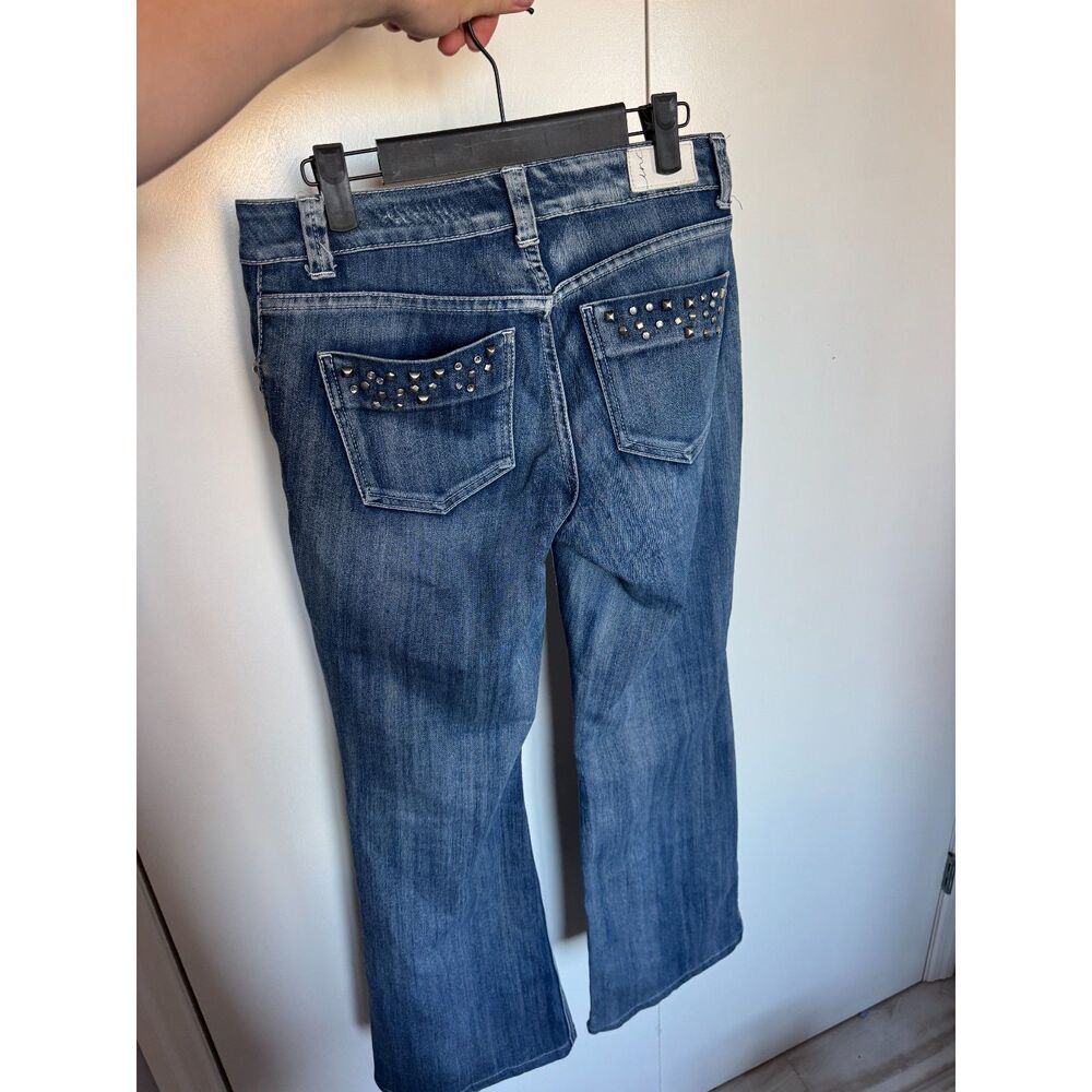 Vintage INC International Concepts silver studded boot cut jeans women’s size 4